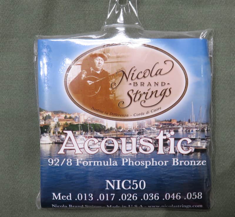 Nicola NIC50 92/8 Formula Phosphor Bronze Medium .013-.058 Acoustic Guitar Strings image 1