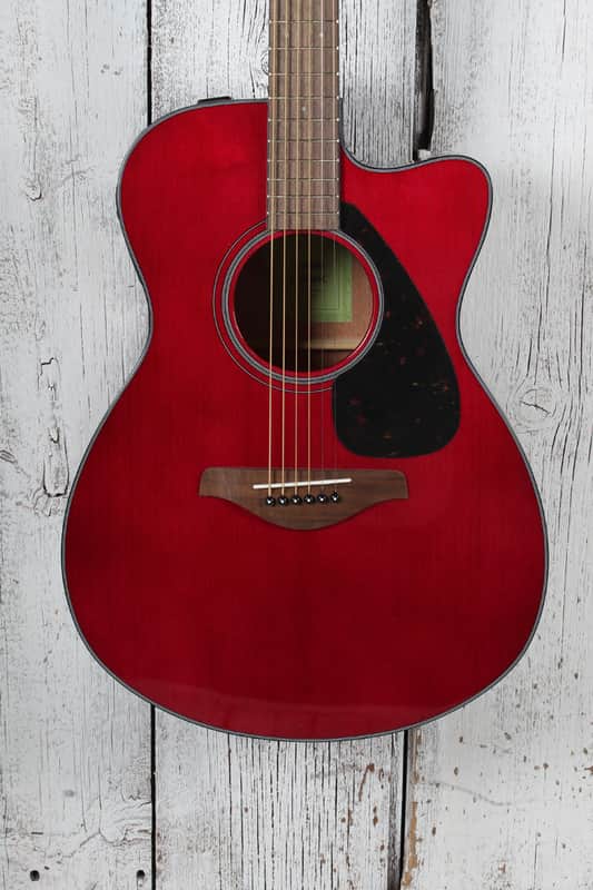 Yamaha FSX800C Concert Cutaway Acoustic Electric Guitar Solid Spruce Ruby Red image 1