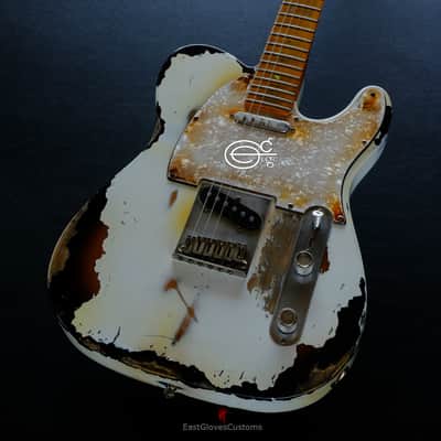 Fender Telecaster American Deluxe 60th Anniversary Series White over Sunburst Aged Heavy Relic Rare image 3