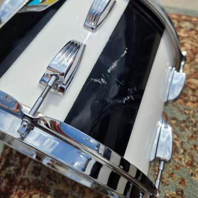 1970s Ludwig Vistalite Pro Beat 6pc Shell Pack 13/14/16/18/24" w/ Matching 5x14" Snare Drum - Pattern (F) Black/White image 15