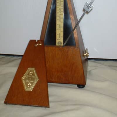 Antique Wood Metronome de Maelzel by Seth Thomas Clocks in No 5 Mahogany, Fully Restored, Brass Trim image 8