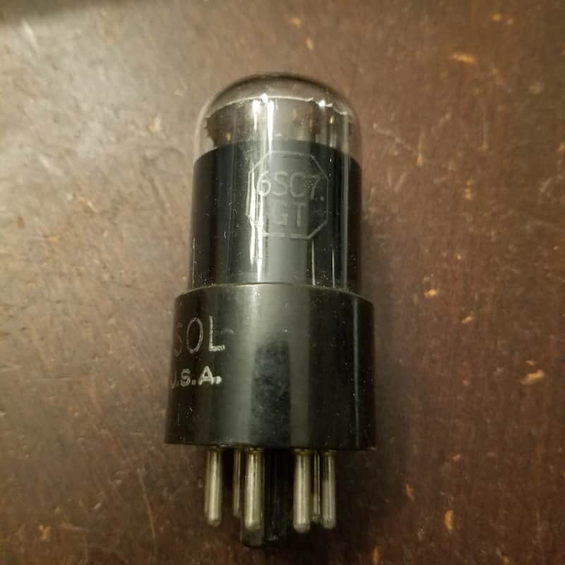 Tung-Sol ONE (1) 6SC7GT dual triode octal tNOS AT1000 TESTED Vacuum Tube black glass Audio 1938-1959 image 1