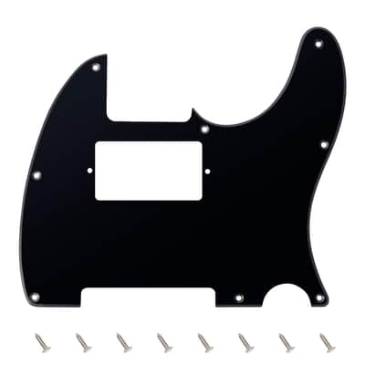 1 Ply Tele HS/HH Pickguard 8-Hole Electric Guitar Pickguard Scratch Plate for USA/Mexican Fender Modern Style Standard Tele Telecaster JT/HB-04 Glossy Black image 1