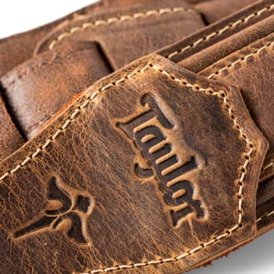 Taylor Guitars Wings Distressed Leather 3.0" Guitar Strap in Brown image 2