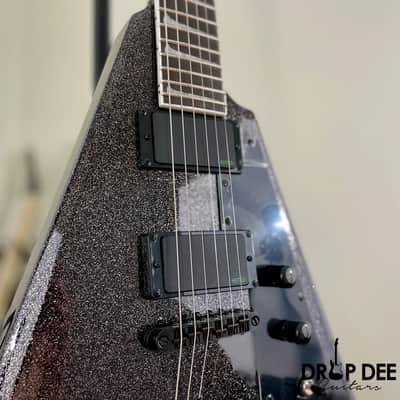 ESP LTD Kirk Hammett Signature KH-V Electric Guitar w/ Case - Black Sparkle image 6