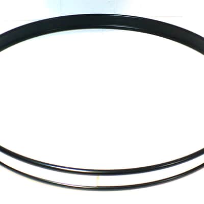 22" Bass Drum Hoop / Black with White Wrap Inlay image 1