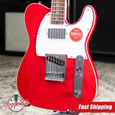 Squier Affinity Series Telecaster FMT SH Electric Guitar - Crimson Red Transparent image 1