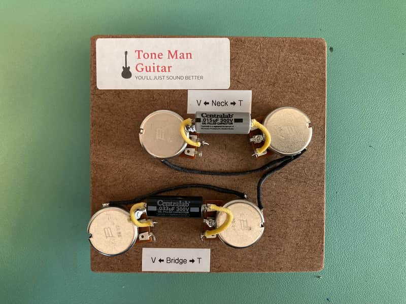 The 59 Les Paul Prewired  Wiring Harness  PIO Tone Caps Short Shaft Pots Gibson Epiphone Les Pauls image 1