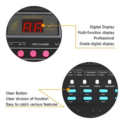 61-Key Digital Piano Keyboard – Portable Electronic Instrument with Microphone, Recording & Playback image 3