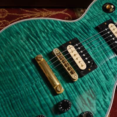 Gibson Custom Les Paul Custom Figured Hand Selected Top 2016 - Aqua Blue image 3