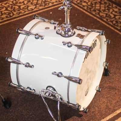 Sonor SQ2 Medium Maple Pure White High Gloss Drum Set - 18x14, 12x8, 14x13 image 2