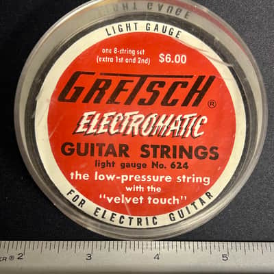 Vintage Gretsch Electromatic No. 624 Guitar Strings Jewel Box Container 50s-60s Case Candy image 9