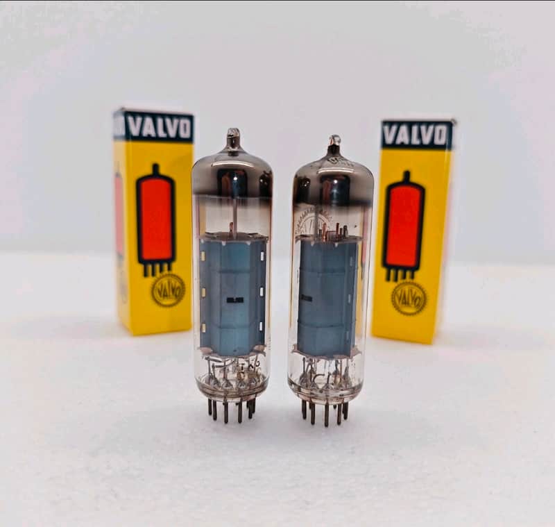 EL84 6BQ5 Valvo, Hamburg rX3 Matched Pair 1958 near NOS image 1