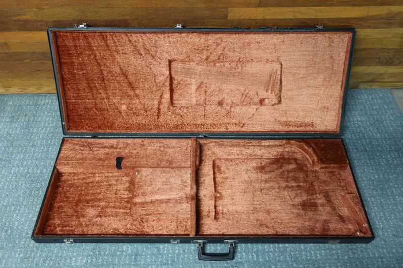 Vintage 1970s 1980s Gibson Ibanez Greco Epiphone Asymmetrical Offset Body Case Fits 45 X16 X 2.5  Models Korina Explorer Greco Explorer Hammer Standard Fits Many Models Brown Fuzzy Lining Rare Well Made image 1