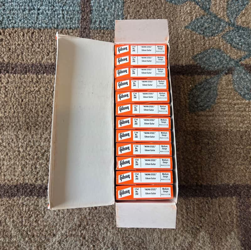 NOS Box of Vintage 1960's Gibson "Mona-Steel" 240 Guitar String Sets! Great Display, Case Candy! image 1