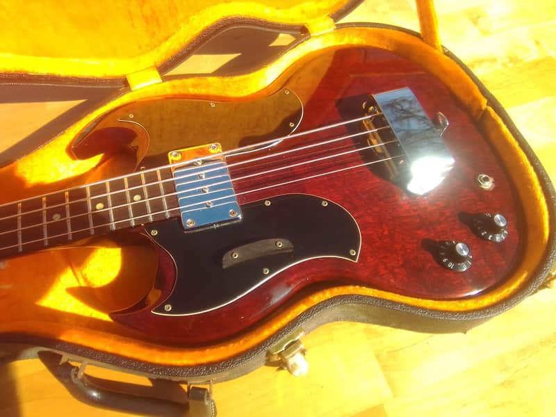 Lefty 1969 Gibson  EB-0 short scale with Factory Double Guards Left Handed image 1