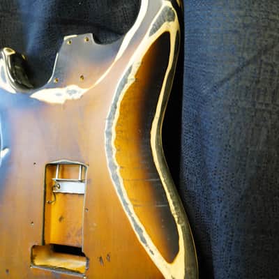 ESP/Japan GL-56 George Lynch Alder Guitar Body - Distressed Two-Tone Burst image 12