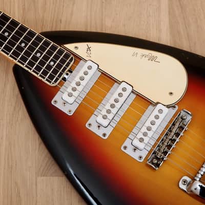 1960s Vox Mark VI Teardrop Vintage Electric Guitar Sunburst w/ Case, Eko image 8