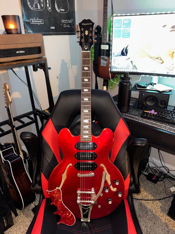 Epiphone Riviera Custom P93 - Red Royal - HARD CASE INCLUDED image 1