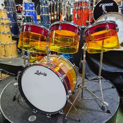 Ludwig Vistalite Drum Kit, Tequila Sunrise Early 70s USED! RKTQQ050725 image 7