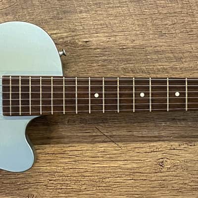 1953 Kay K-125 Stratotone "Peanut" Gloss Refinished Teal Green Electric Guitar with Vox Hardshell Case image 2