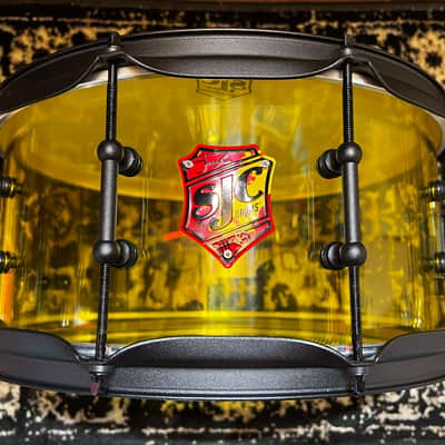 SJC Drums 14" x 6.5" Josh Dun Signature Series Torch Acrylic Snare Drum - Yellow w/ Black Hardware image 1