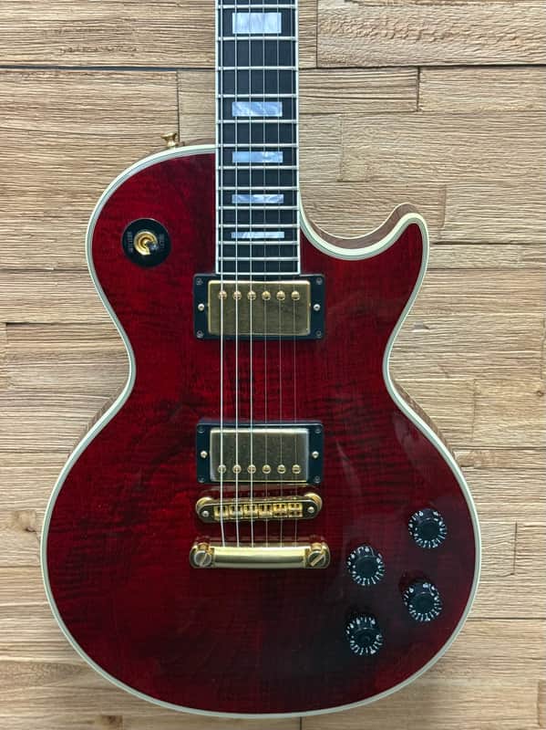 Gibson Les Paul Custom Premium Plus Guitar - USA- 1999 - Wine Red flame top w/OHSC image 1