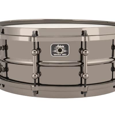 Ludwig Universal Metal 5.5x14" Black Brass Snare Drum Black Nickel Die Cast Hoops | NEW Authorized Dealer image 1