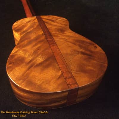 Handmade 8 String Tenor Ukulele, Solid Spalted Maple, Acacia, The Islands Soundhole, Soft-bag, Bruce Wei UG17-3043 image 10