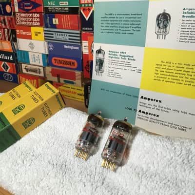 2 x NOS DGetter Amperex USA 6922 Gold Pin ~ Several Grail Pairs In Stock ~ Instrument Grade Holographic Tone Detailed Euphony Rich Warmth Clear Resolve ~ PQ/RCA/Beckman Medical/USN Military Grade ~ Rode K2 NTK Mics Vocals+ image 6