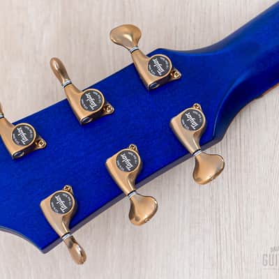 2023 Taylor Custom Grand Auditorium Acoustic Electric Guitar Trans Blue w/ Lutz Spruce + Quilted Maple image 5