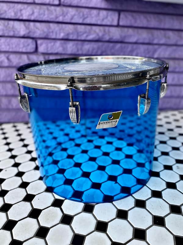 Ludwig 12x15" Blue Vistalite Tom 1970s - Acrylic image 1
