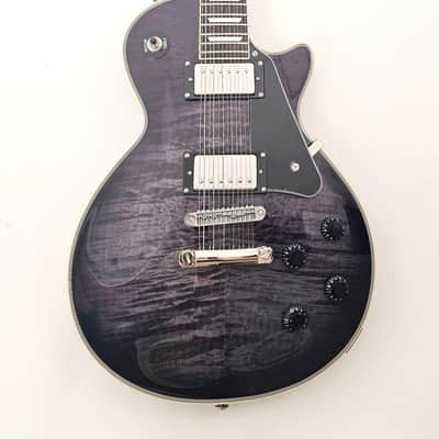 Agile AL-3200MCC 12 String Electric Guitar Solid Body Arch top with Multi-Radius Black Flame image 1