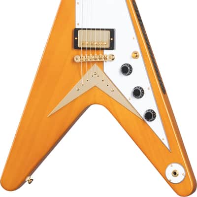 Epiphone 1958 Korina Flying V Electric Guitar, Laurel Fingerboard, Aged Natural image 1