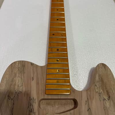 1 Set Veneer Maple Top Guitar Tele Style Mahogany Body with Maple Neck image 4