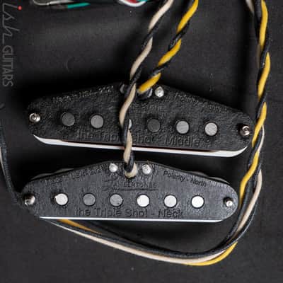 Lambertones "The Triple Shot" HSS Grinder Pickup Set Antique White Bild 3