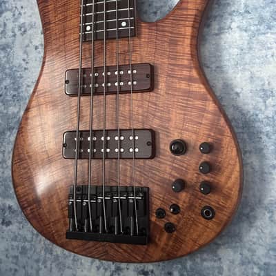 Fodera Monarch 19mm 34” scale 2012 - Koa Acrylic Satin image 5