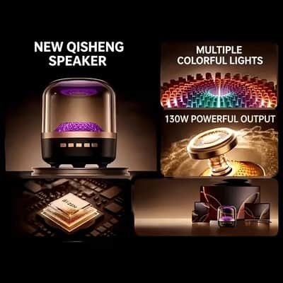 Gradient Light Wireless Speaker – Ambient LED Bass Speaker with Type-C Charging, TF Card & AUX Playback image 3