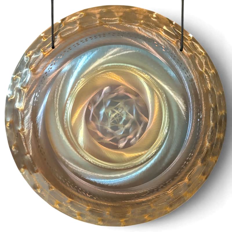 B2-35 Grotta Sonora 15" Nickel Silver Handheld Gong image 1