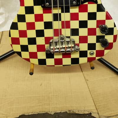 1974 Gibson EB-0 Electric Bass -- Checker Finish, Signed by Chubby Checker image 1