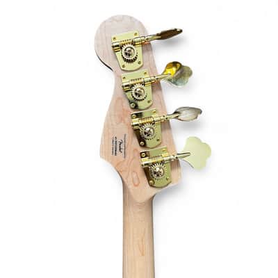 Squier 40th Anniversary Gold Edition Jazz Bass Olympic White w/ Gig Bag + Strap image 5
