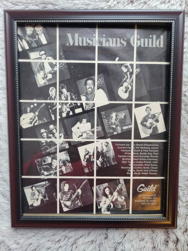 1982 Guild Guitars Promotional Ad Framed Buddy Guy, Gary Rossington & OthersOriginal image 1