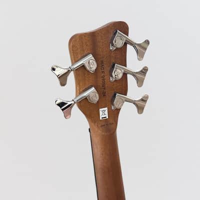 Warwick RockBass Alien Deluxe Thinline Hybrid 5 String Fretless Acoustic Electric Bass Guitar - Natural image 11