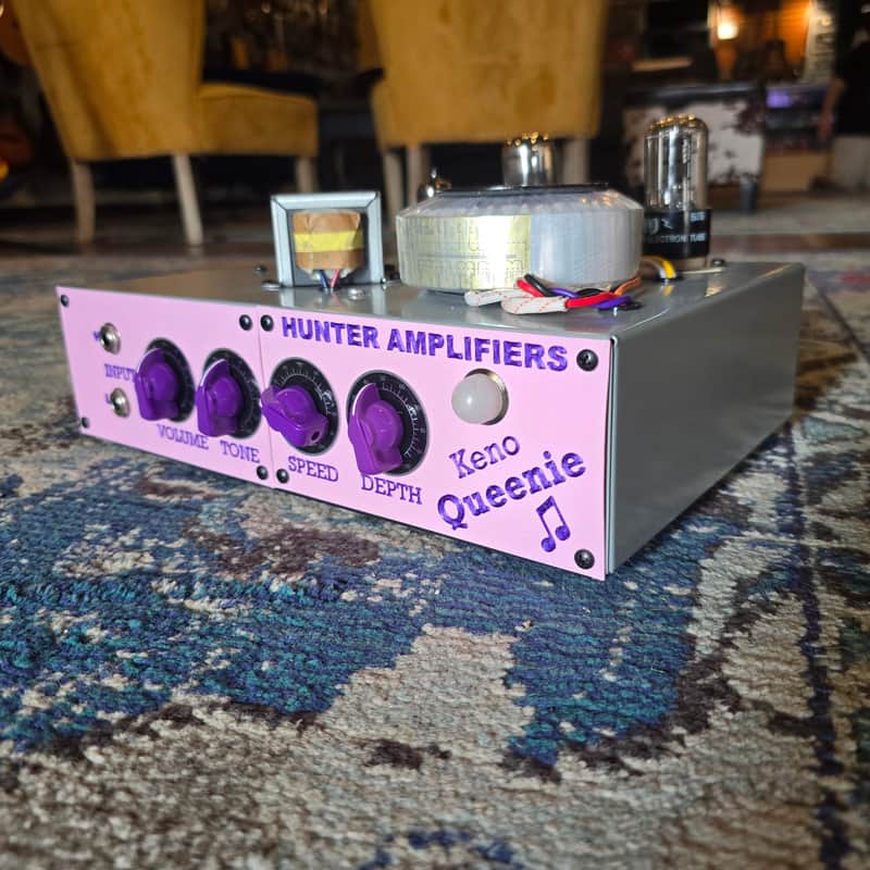 Hunter Amplifiers - The Keno Queenie - 5-watts Class A Handwired Tube Amp Head - Pink image 1