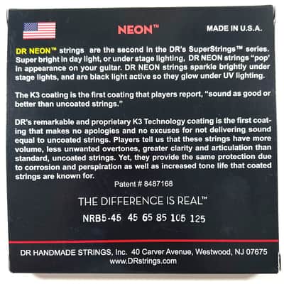 DR Bass Strings 5-String Neon Red NRB5-45 45-125 Medium image 2