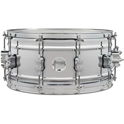 Pacific Drums & Percussion Concept Metal 6.5x14 1mm Chrome/Steel Snare Drum image 1