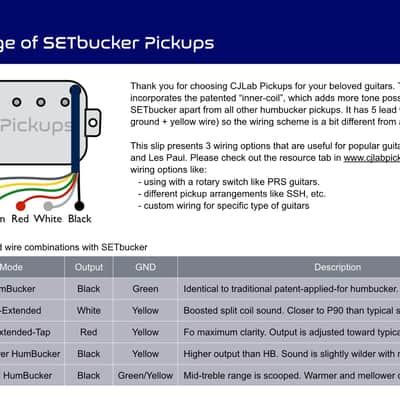 CJLab Pickups SETbucker Classic Series C-2B (VTB Bridge) - AlNiCo2 Vintage Sound image 6