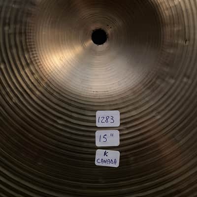 Zildjian 15" K Canada Hi-Hat cymbals 1283 - 1248 grams Late 1970's image 16