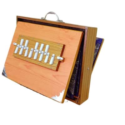 Shruti Box With Padale Indian Orange Teak Plywood Classic Shruti Box/Case 13 Stopper Musical Instrument For Bhajan Kirtan/Sound Therapy image 6