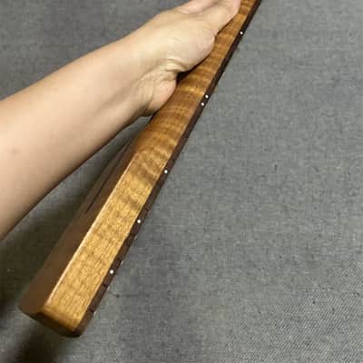 4 string20Fret Roasted Flame Maple 30inch short scale Bass Guitar Neck part image 2